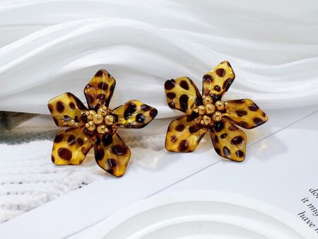 Aretes 5cm diseño animal print
