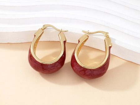 Argollas 3.3cm doradas esmaltado café