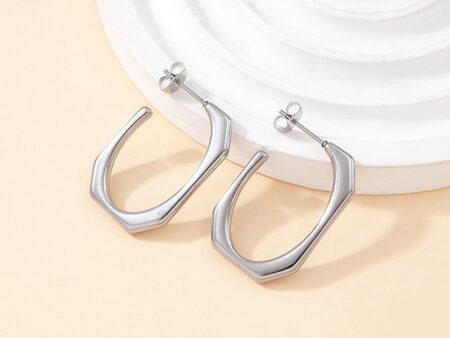 Argollas plateadas 3cm abiertas cuadradas
