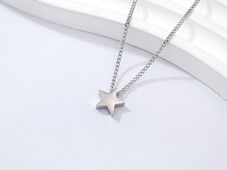 Collar plateado 45cm estrellita 7mm