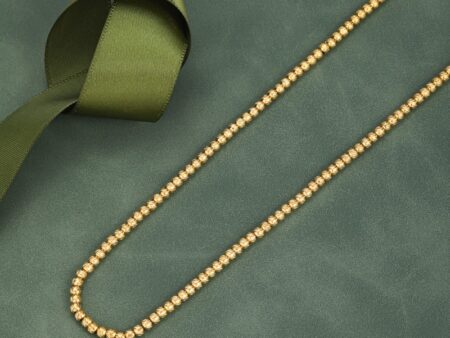 Collar dorado cuentas 3mm largo 50cm