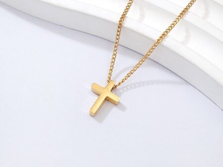 Collar dorado dije cruz 1.3cm